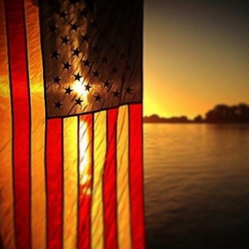 Patriotic American Flag  12 x 8 Print